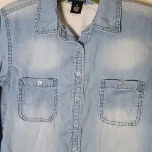 Wet Seal Tops Saleitemwet Seal Jean Button Down Cotton Shirt
